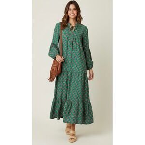 Green Floral Maxi Dress